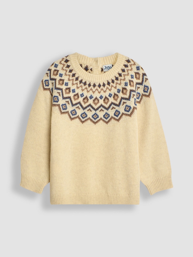 JoJo Maman Bébé Ecru Nordic Jumper - Image 3 of 5
