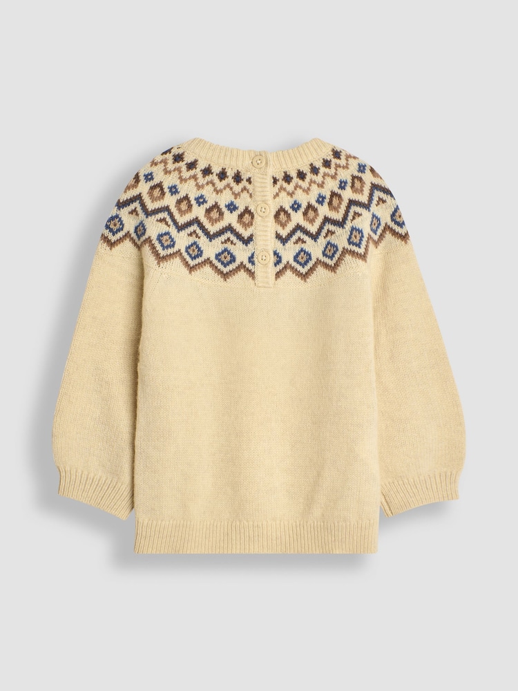 JoJo Maman Bébé Ecru Nordic Jumper - Image 4 of 5