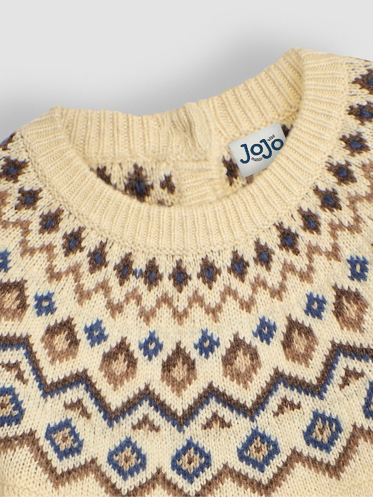 JoJo Maman Bébé Ecru Nordic Jumper - Image 5 of 5