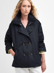 Barbour® Navy Annie Short Trench Showerproof Jacket - Image 1 of 8