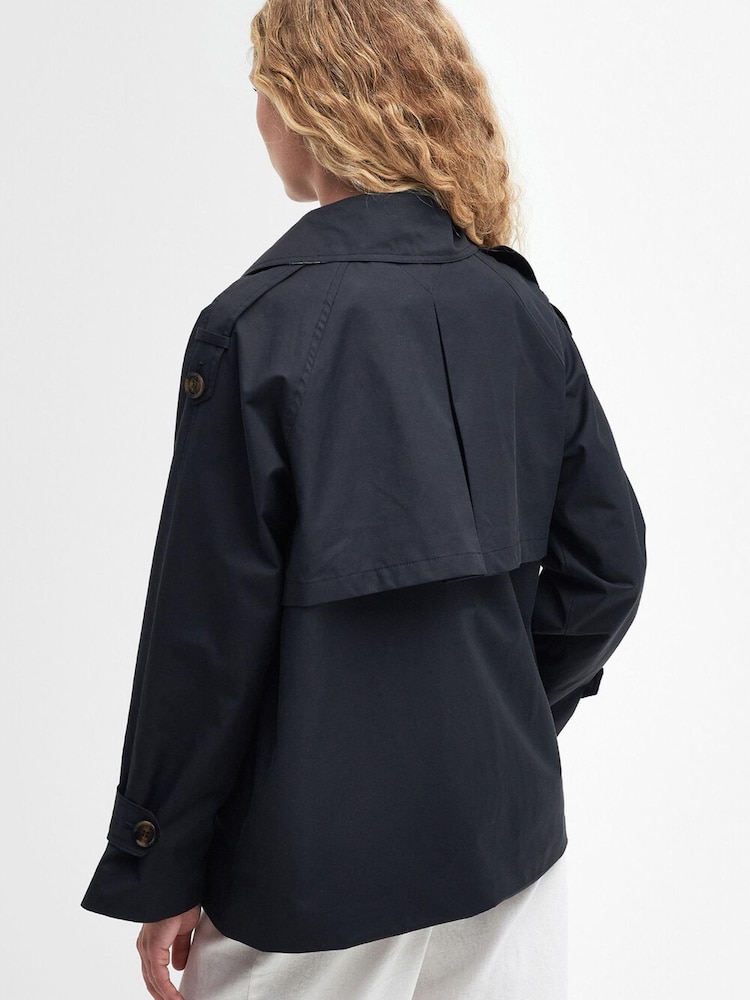 Barbour® Navy Annie Short Trench Showerproof Jacket - Image 2 of 8