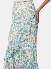 Whistles Blue Shaded Floral Midi Skirt - Image 3 of 5