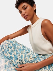 Whistles Blue Shaded Floral Midi Skirt - Image 4 of 5