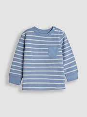 JoJo Maman Bébé Denim Blue Stripe Top - Image 1 of 3