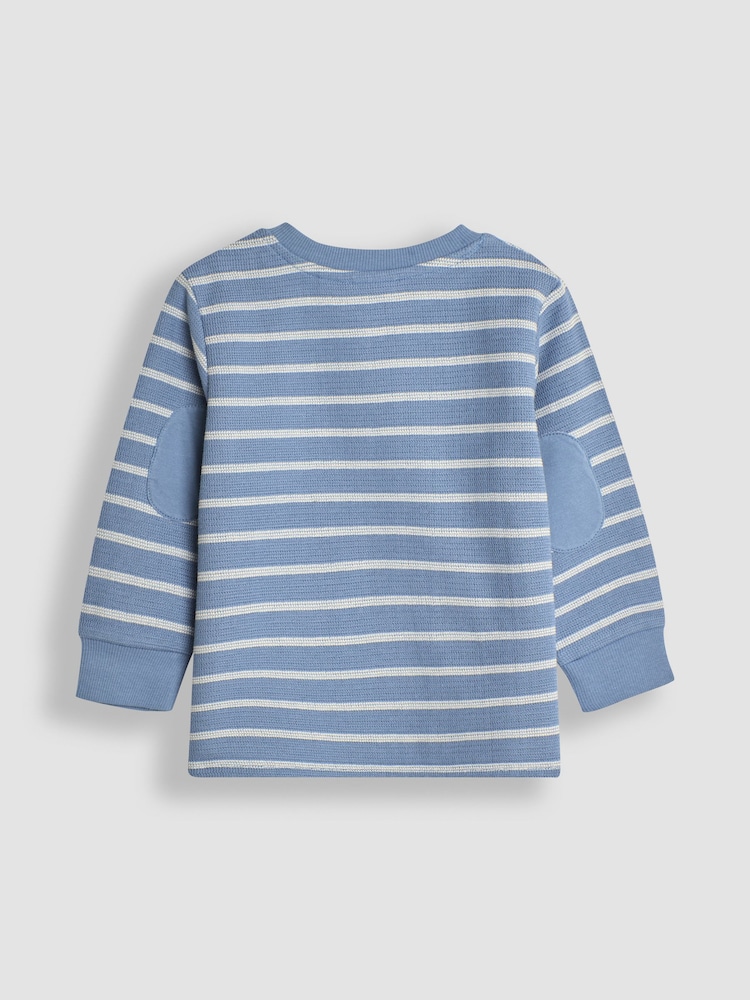 JoJo Maman Bébé Denim Blue Stripe Top - Image 2 of 3 JoJo Maman Bébé Denim Blue Stripe Top - Image 2 of 3