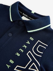Baker by Ted Baker Navy Graphic 100% Cotton Romper - Image 3 of 4