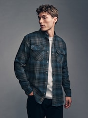 Navy Blue Long Sleeve Check Shirt - Image 1 of 11
