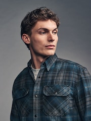 Navy Blue Long Sleeve Check Shirt - Image 4 of 11