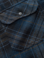 Navy Blue Long Sleeve Check Shirt - Image 8 of 11
