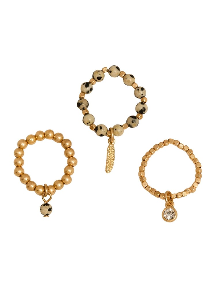 Bibi Bijoux Gold Tone Dreamcatcher Stretch Ring Set - Image 1 of 3