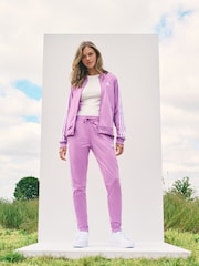 adidas Purple/White 3 Stripe Essentials Tracksuit - Image 2 of 6