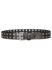 AllSaints Black 38Mm Sturge Belt - Distressed Leather - Image 2 of 4