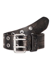 AllSaints Black 38Mm Sturge Belt - Distressed Leather - Image 3 of 4
