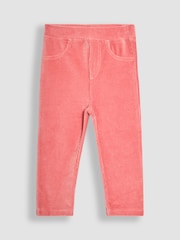 JoJo Maman Bébé Rose Pink & Pale Blue 2-Pack Jersey Cord Jeggings - Image 4 of 7