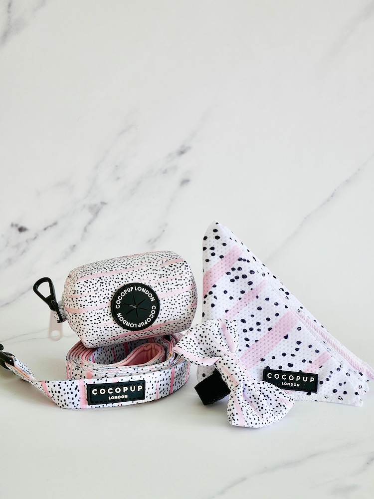 Cocopup Pink Dalmatian Bow Tie Bandana Poop Bag Holder and Do Bundle - Image 1 of 4