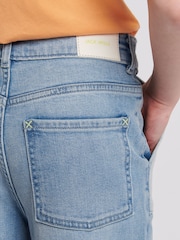 Jack Wills Blue Girls Wide Leg Reverse Pocket 100% Cotton Jeans - Image 3 of 4