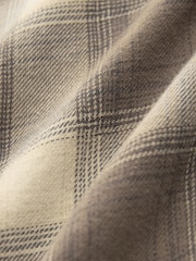 Stone Natural Short Sleeve Check Twin Pocket Western 100% Cotton Shirt - Image 8 of 8
