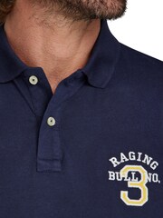 Raging Bull Blue No. 3 Jersey 100% Cotton Polo Shirt - Image 5 of 8