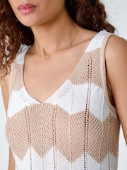 Roman Natural Chevron Stripe Knit Top - Image 5 of 5