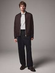 Burgundy Red Smart Bomber Jacket - Image 1 of 13