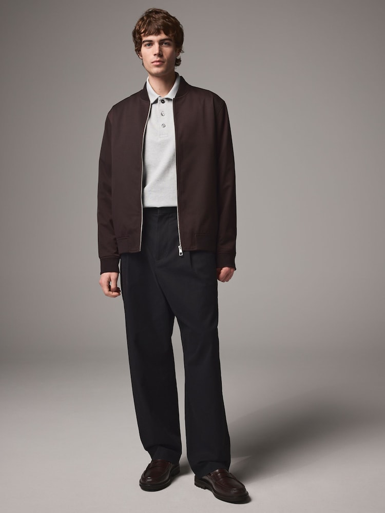 Burgundy Red Smart Bomber Jacket - Image 1 of 13