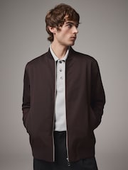 Burgundy Red Smart Bomber Jacket - Image 3 of 13
