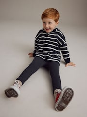 В темно-синюю/белую полоску - Long Sleeve 100% Cotton Hoodie and Leggings Set (3mths-7yrs) - Изображение 2 из 9