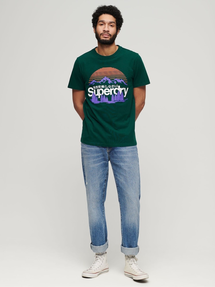 Superdry Green Great Outdoors Graphic T-Shirt - Image 2 of 6