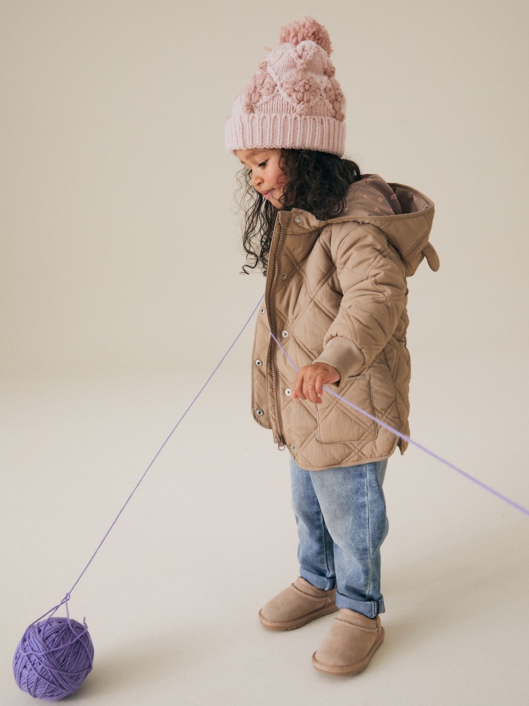 Pink Hand Crafted Pom Beanie Hat (3-10yrs) - Image 3 of 6