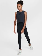 Nike Black/Volt One Dri-FIT Leggings - Image 1 of 4