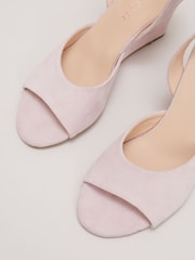 Phase Eight Pink Ankle Strap Peep Toe Wedges - Image 5 of 6