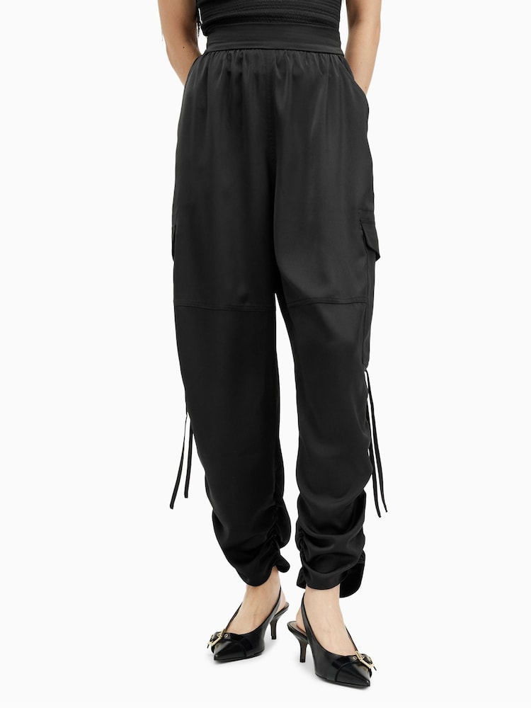 AllSaints Black Kaye Trousers - Image 1 of 7