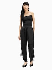 AllSaints Black Kaye Trousers - Image 2 of 7
