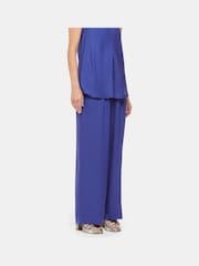 Whistles Blue Petite Clara Wide Leg Trousers - Image 1 of 5