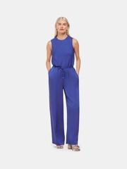 Whistles Blue Petite Clara Wide Leg Trousers - Image 3 of 5