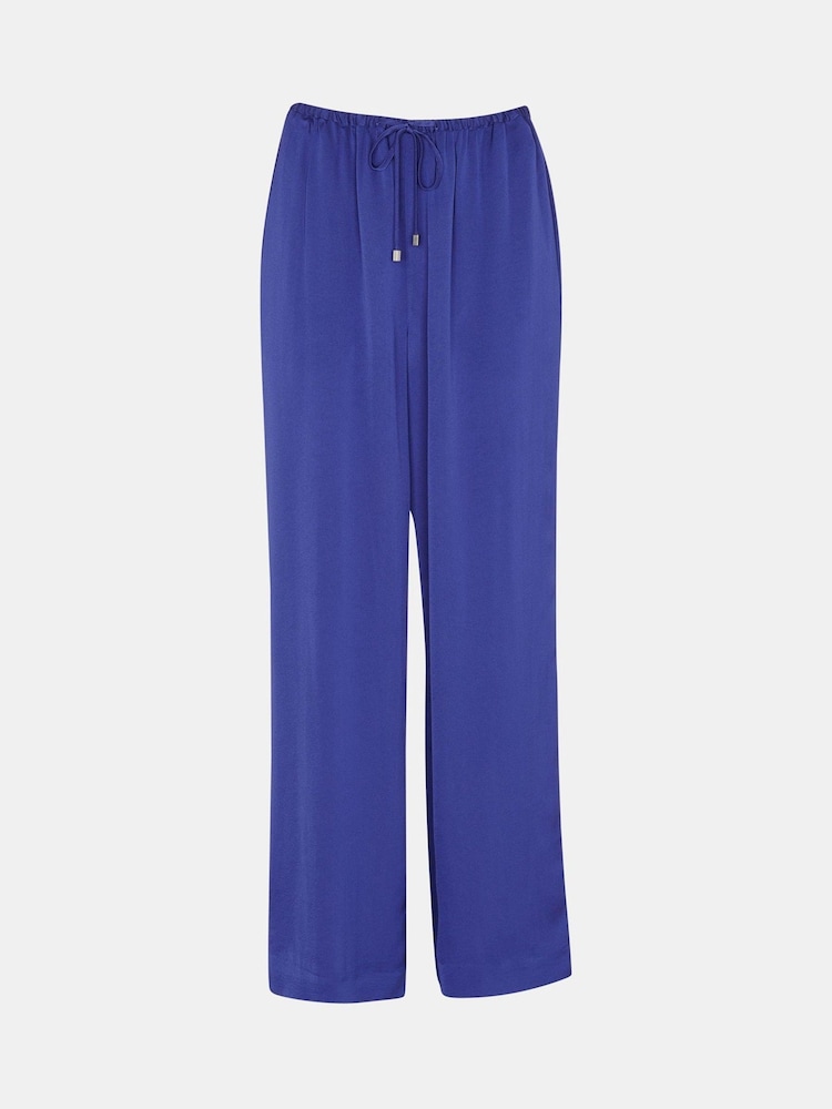 Whistles Blue Petite Clara Wide Leg Trousers - Image 5 of 5