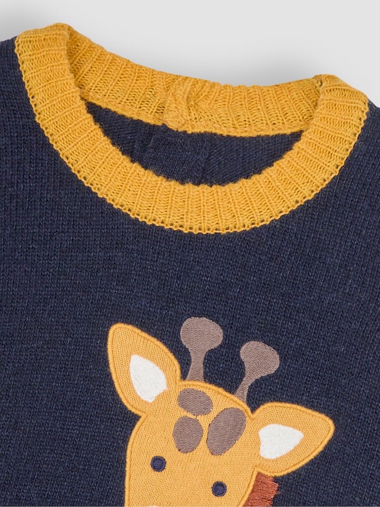 Knitting Pattern Giraffe Xmas Jumper Buy JoJo Maman Bébé Navy