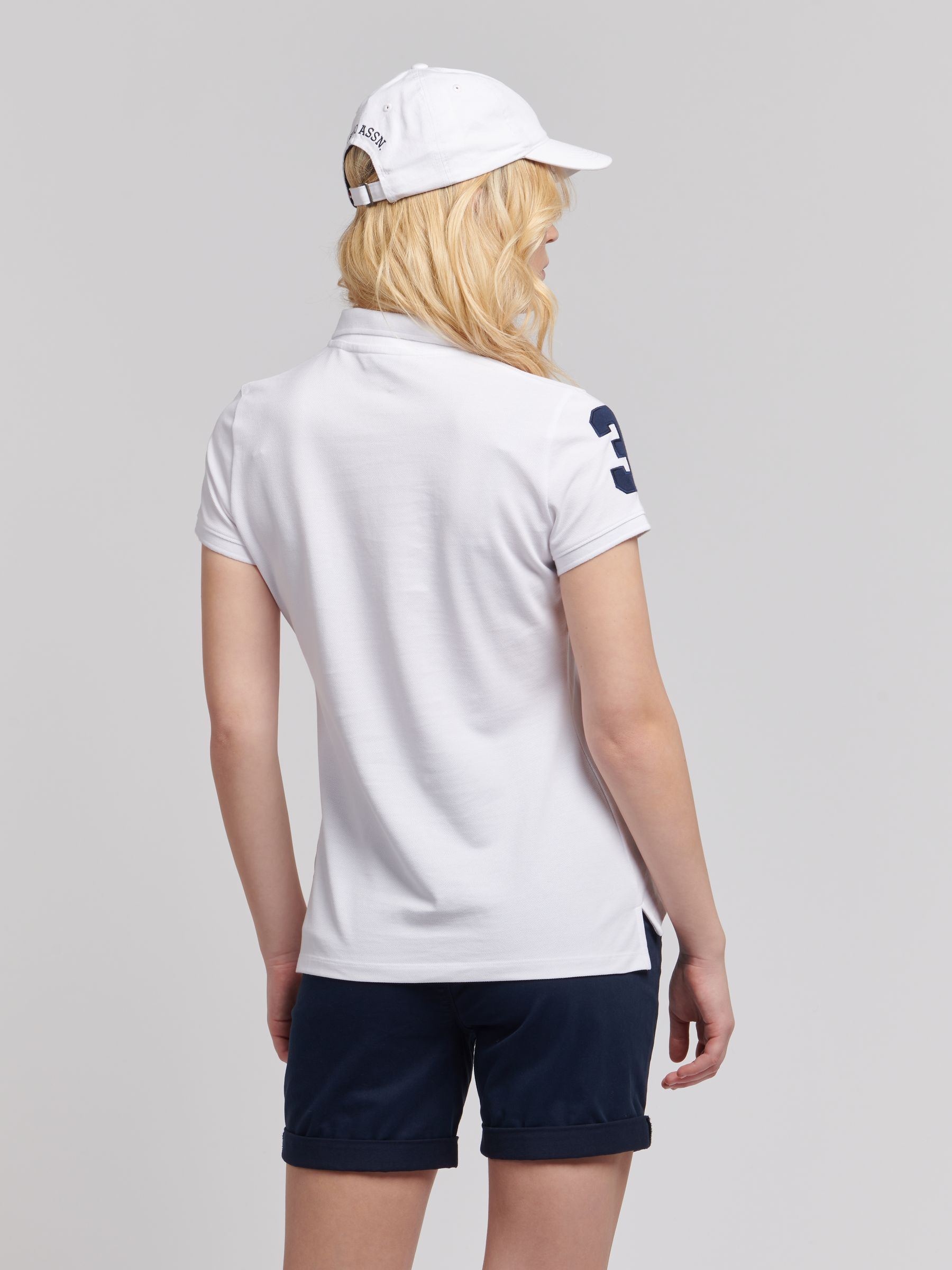 Buy U.S. Polo Assn. White Player 3 Womens Pique Polo Shirt from Next USA