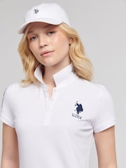 U.S. Polo Assn. White Player 3 Womens Pique Polo Shirt - Image 4 of 8