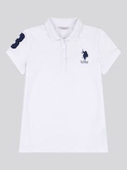 U.S. Polo Assn. White Player 3 Womens Pique Polo Shirt - Image 7 of 8