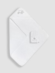 JoJo Maman Bébé Born in 2025 Hooded Towel & Wash Mit - Image 1 of 4