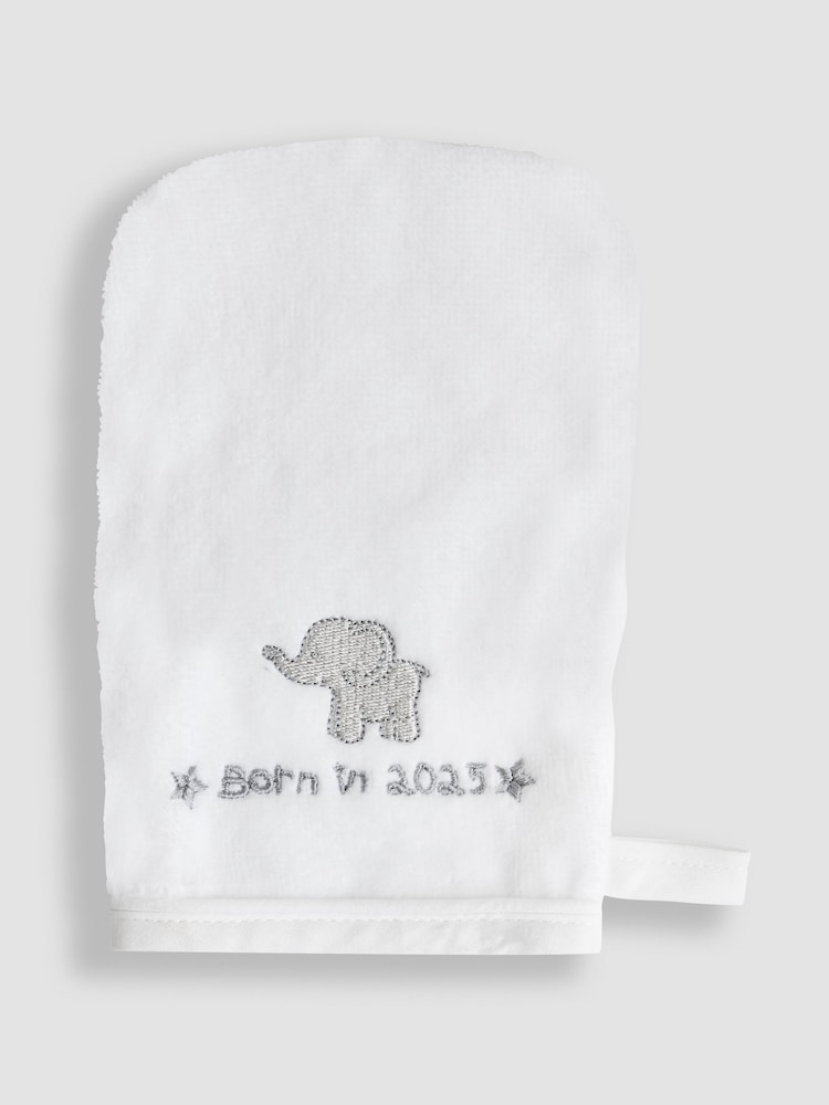 JoJo Maman Bébé Born in 2025 Hooded Towel & Wash Mit - Image 3 of 4