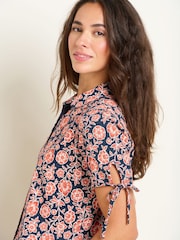 Brakeburn Red 100% Cotton Boho Floral Blouse - Image 3 of 4