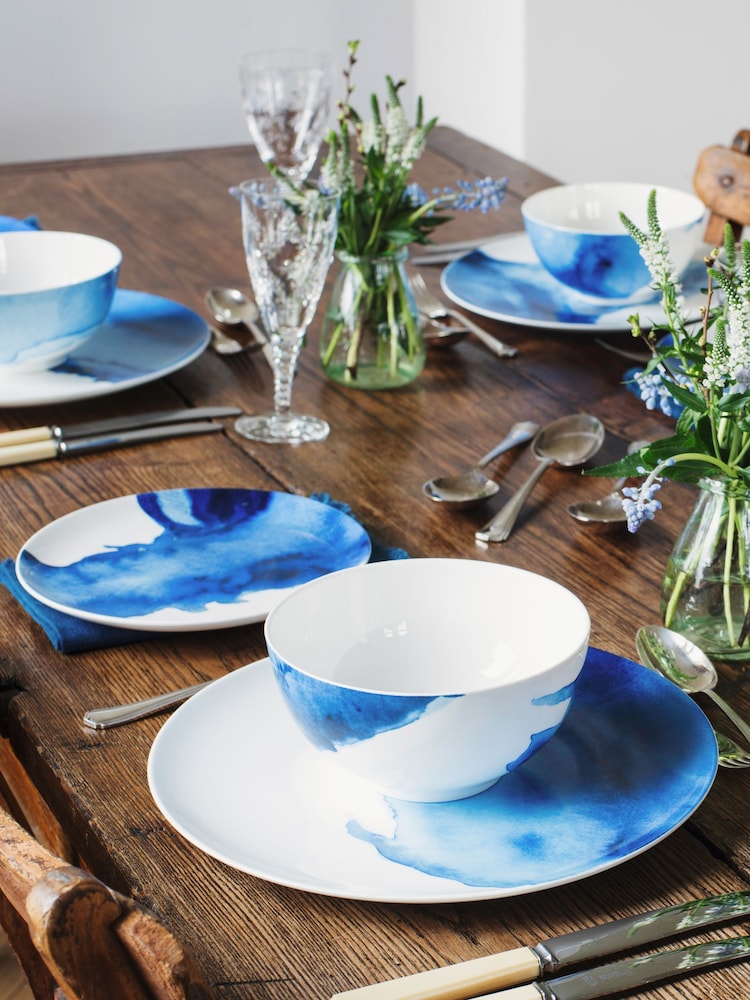 Rick Stein Set of 4 Blue Coves of Cornwall Cereal Bowls - Image 1 of 4