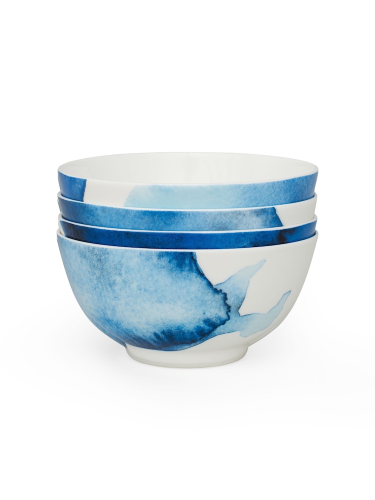 Rick Stein Set of 4 Blue Coves of Cornwall Cereal Bowls - Image 2 of 4
