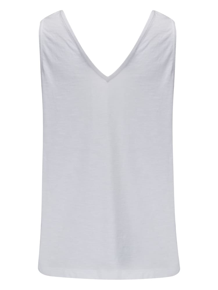 Pour Moi White Maya 100% Cotton Slub Jersey Built Up V-Neck Vest - Image 3 of 4