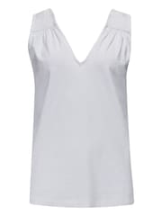 Pour Moi White Maya 100% Cotton Slub Jersey Built Up V-Neck Vest - Image 4 of 4