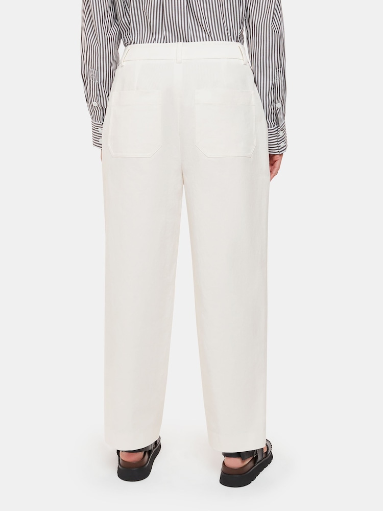 Whistles Bethany Barrel Leg White Trousers - Image 2 of 5 Whistles Bethany Barrel Leg White Trousers - Image 2 of 5