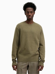 AllSaints Green Statten Crew Jumper - Image 1 of 8