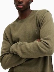 AllSaints Green Statten Crew Jumper - Image 2 of 8